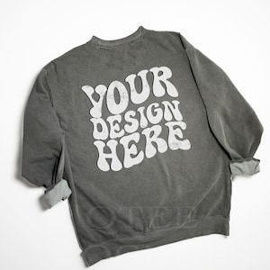 1566 Pepper Mockup, Comfort Colors 1566 Mockups, Comfort Color Mockup, Aesthetic Back Flat Lay Sweatshirt Mockup, Simple Background Mockup
