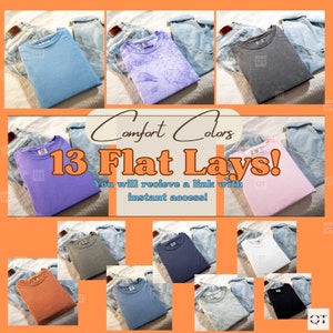 Maqueta de camisa Comfort Colors, paquete de maquetas, paquetes de maquetas planas, maquetas de camisetas, maquetas planas estéticas, paquete de tienda de maquetas de moda