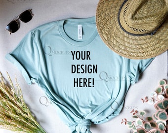 Bella Canvas 3001, Bella Canvas 3001 Mockup, Bella Canvas Dusty Blue, Bella Canvas Heather Dusty Blue, 3001 Bella Canvas, Bella Canvas Shirt