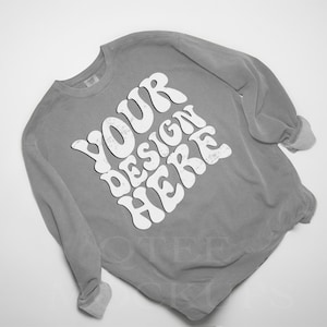 1566 Grey Mockup, Comfort Colors 1566 Mockups, Comfort Color Mockup, Aesthetic Folded Flat Lay Sweatshirt Mockup, Simple Background Mock Up