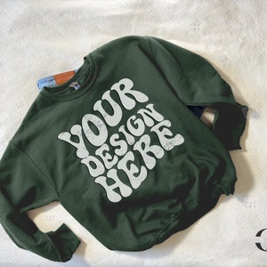 Gildan 18000 Mockup Military Green, Gildan 18000 Tee Shirts, Gildan Shirts, Gildan T-Shirt, Tee Shirt Printable, Gildan Shirts for Men