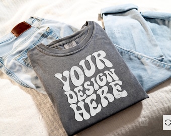 Pepper Mockup By Comfort Colors C1717 Flat Lay Styled T-Shirt Mockups, Pepper Shirt, Comfort Colors Trendy TShirt Mockups, Trending, On Sale