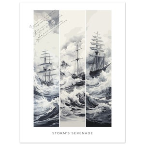 Storm's Serenade: A Maritime Dance with Shanty - Poster di carta opaca premium