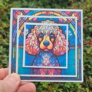 Handgemachte 3D Geburtstagsgrußkarten Stained Glass Style Hunde