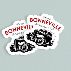 Adesivo de vinil Bonneville O lugar mais rápido da terra Hotrod Hot Rod Decal Utah Salt Flats