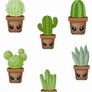 Desert Dreams: Super süße Kakteen-Aufkleber oder Magnet-Blatt - Bringen Sie einen Hauch von entzückendem Grün in Ihr Kunsthandwerk!