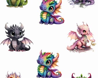 Kawaii Dragon Delight: schattig vel met 8 stickers voor een betoverend decor!