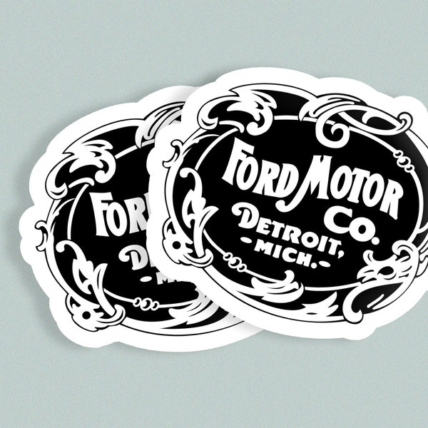 Purchase TWO 8" CLASSIC FORD MOTOR COMPANY OVAL ADHESIVE VINYL GLOSSY DECALS STICKERS OEM In Bad - Foto 8