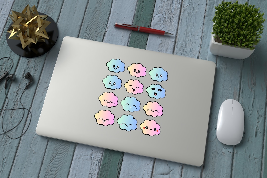 Kawaii Sticker Sheet Colourful Cloud Stickers Cute Cloud - Etsy