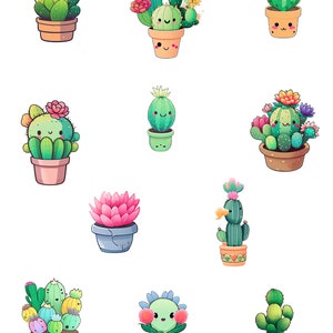 Foglio di adesivi di cactus - simpatici adesivi di cactus Kawaii