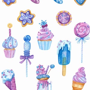 Sweet Delights Aquarell Candy Sticker oder Magnet Sheet – Ein wunderlicher Leckerbissen für Ihr Kunsthandwerk!