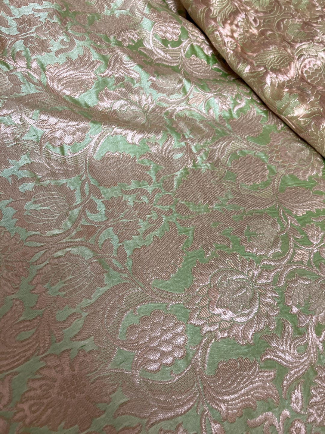 Rarest Cloth 1m of Rare Antique Gold and Silk Fabric Brocade, 1930s - Etsy