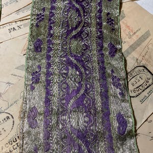 6.75 m of antique gold metal thread 10cm wide pure silk trim braid