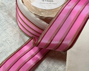 1m Exquisite quality vintage French candy stripe ribbon.