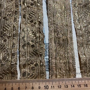 4 pieces of Antique 1780s metal thread braid trim. 1m total