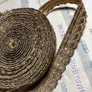 4.2 meters Antique gold metal thread braid trim.