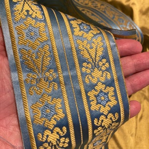 1 Meter antike Seidenband Regency Ära trimmen. 9cm breit.