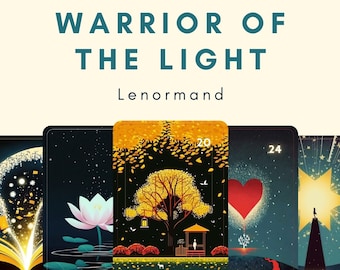 Baraja Lenormand del Guerrero de la Luz: Cartas de adivinación con significados (Descarga digital)