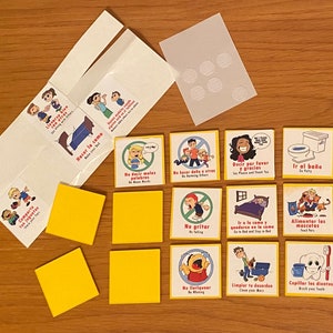 Cartes plastiques bilingues anglais/espagnol à mémoire de I Can Do It Corvée, comportement, motivation, récompense travail, petit pot