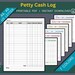 Petty Cash Log | Printable Petty Cash Log | Income and Expenses Tracker ...