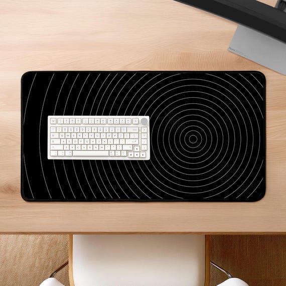 Minimalist Geometric Desk Mat |  Abstract Desk Mat, Modern Desk Accessory, Clean Aesthetic, Black & White Desk Mat, Gifts for Him, Gift idea