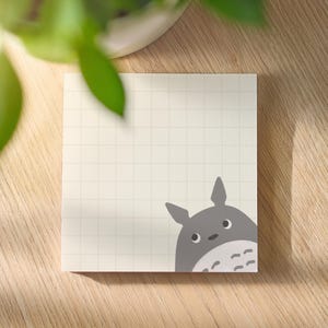 Totoro Fan-Art Sticky Pad | Cute Japanese Stationery Notes, Studio Ghibli Sticky Notes, Gifts for her, Creative Journaling