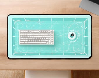 Jiji zwarte kattenbureaumat | Zwemmende kat anime fanart, groot bureau, cadeau kattenliefhebber, bureauaccessoire, kantoordecor, bureaudecor