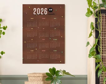 Susuwatari 2026 Printable Calendar | Soot Sprites Themed Fan Art, Limited Edition, Cute Anime, Kawaii Calendar, Digital Calendar, Printable
