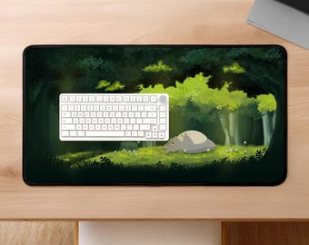 Forest Spirit Custom Illustrated Desk Mat, Large Mouse Pad, Gaming Desk Mat, Gifts for her