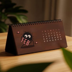 Soot Sprites-themakalender 2026 | Fan-art Studio Ghibli minnaar cadeaus, leuke anime kalender, kawaii bureaukalender, leuk decor, cadeau voor haar