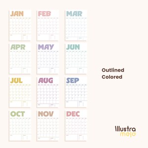 2026 Minimalist Calendar Printable | Monthly Planner with Notes (Digital Download) image 5