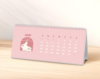 2025 Cat Calendar, Pink Calendar, Cat Themed Calendar, Kawaii, Minimalist  Calendar, Modern, Workspace decor, Office Gift, Christmas Gift