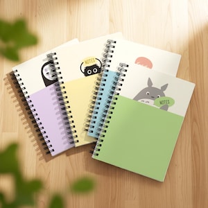 Studio Ghibli Character Notebooks | Minimalist Japanese Anime Journal, Studio Ghibli Gifts, Stationery, Cute Notes, Gifts for her, Planners