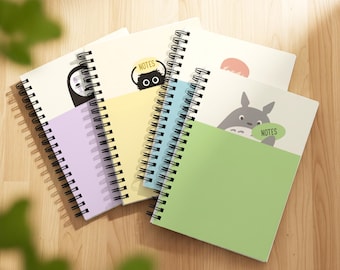 Notitieboeken met klassieke Japanse karakters | Minimalistisch anime-dagboek, notitiecadeaus, briefpapier, cadeaus voor haar, planners