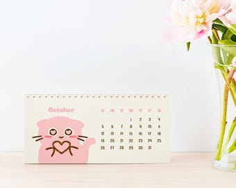 Calendario da scrivania minimalista con gatti per il 2027, elenco mensile con gattini disegnati a mano in stile disordinato, decorazione per ufficio con gattini kawaii, regali per amanti dei gatti, regali per chi lavora da casa