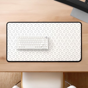 Cute Bunny Pattern Desk Mat | Miffy Inspired Desk Mat, Large Mouse Pad, Gaming Desk Mat, Rabbit Pattern, Miffy Accessory, Miffy Gifts