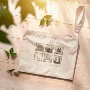 Studio Ghibli-Themed Accessory Zipper Pouch, Cute Anime Pencil Case, Gift for Movie Lovers, Travel Organizer, Cartoon Character Pouch
