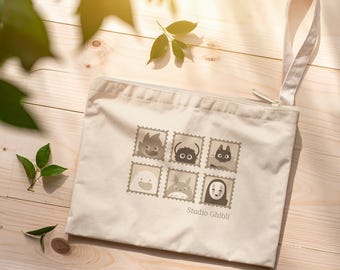 Etui na zamek błyskawiczny z japońskimi postaciami, uroczy piórnik z motywem anime, prezent dla miłośników filmów, organizer podróżny, etui z postacią z kreskówek