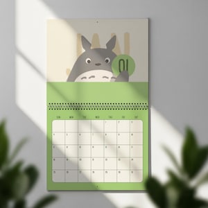 Studio Ghibli-muurkalender met karakters 2026 | Fanart Studio Ghibli-briefpapier, leuk cadeau, minimalistische Japanse anime, cadeaus voor haar