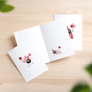 Tarjeta personalizada minimalista de Susuwatari / Tarjeta temática de anime Soot Sprites, Studio Ghibli, papelería Soot Sprite, idea de regalo, regalos para ella