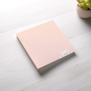 Cat Sticky Notes, Cute Pink Pastel Pads, Kawaii Kitty Stationery, Office Supplies, Planner Accessories, Notepads, Gifts for her