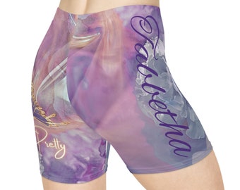 Pantalones cortos de motociclista So Pretty personalizados para mujer (AOP)