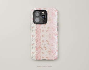 Floral Phone Case with Lace, Vintage Phone Case, Coquette iPhone Case , Girly Gifts, Girly Phone Case, Trendy Phone Case, Elegant Lace