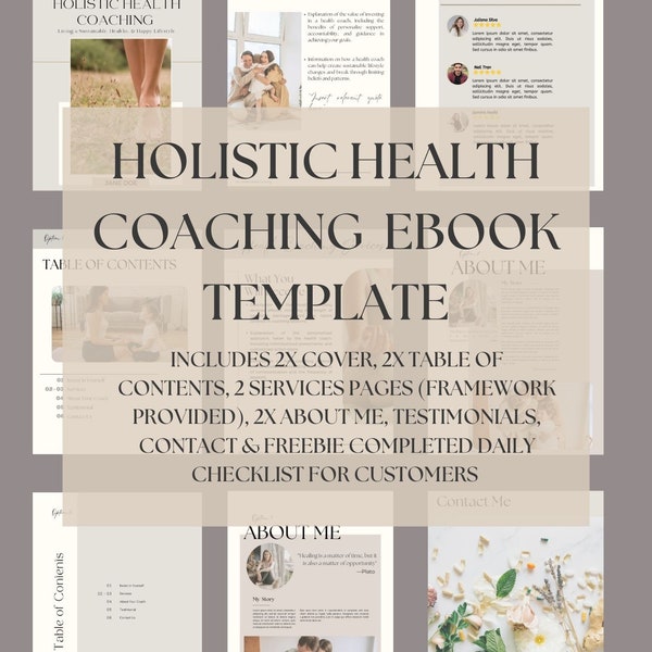 Holistic Health Coach eBook Program | Freebie Included | Online Coach | Health & Wellness | Nutritionist | Herbalism | Ayurvedic | Business