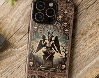 Baphomet Phone Case Sabbatic Goat Devil: Sigil of Baphomet iPhone Case Pentagram for All iPhone Models, Tough Phone Cases Goth Gift
