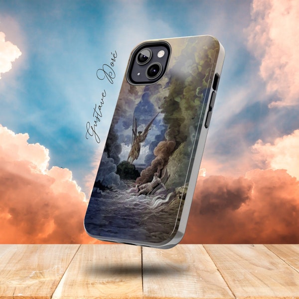 Gustave Doré Phone Case, Paradise Lost, Art iPhone Case, iPhone 7 8 X 11 12 13 14 Plus Pro Max & More, Satan and Beelzebub, John Milton