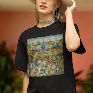 The Garden of Earthly Delights by Hieronymus Bosch Shirt for Woman Art Lover Gift Renaissance Painting Tee, Fine Art t-Shirt Classic Artwork