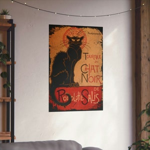 Le Chat Noir Vintage Poster Iconic French Home Decor Black Cat Vintage Poster Paris by Théophile Alexandre Steinlen Gift Idea Wall Art