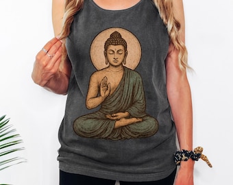 Buddha Tank Top: Spiritual Zen Unisex Shirt | Meditation Comfort Colors Tank Mindfulness | Yoga Apparel
