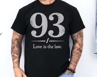 93 Love Is The Law Shirt: Thelema T-Shirt | Aleister Crowley Fan Shirt | Sacred Number Unisex Tee | Occult Philosophy Shirt Thelemite Gift